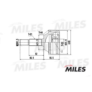 ���� RENAULT MEGANEI 96-0 21/22/51MM/44ABS 