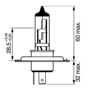  H4 60/55W+50% 12V P43t-38 Light