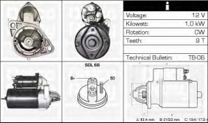  OPEL FRONTERA/KADETT E/OMEGA A/VECTRA A 1.8/2.0 (12V/1.0KW)