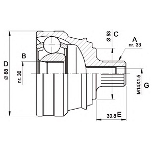  AUDI 80 86-96 33/30 .