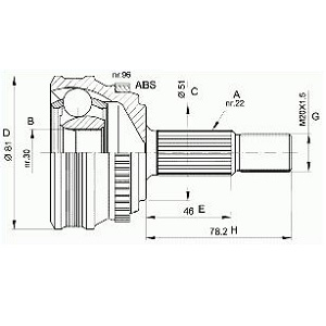  AUDI 80 1.6-1.8 86-91 (ABS) 22/30 .