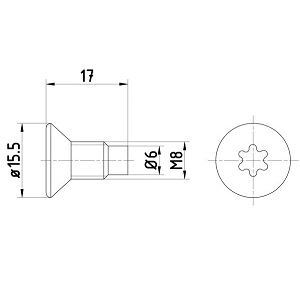  M8x1.25x17 mm  