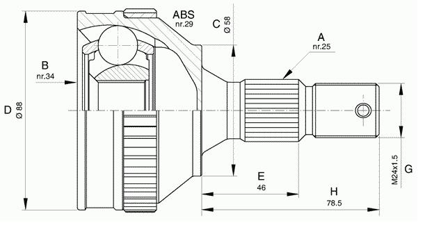  CITROEN/PEUGEOT . 25/34 ABS