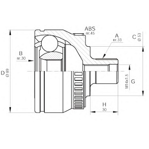  AUDI A4/A6/VW Passat 95-05 (ABS) 38/30 .