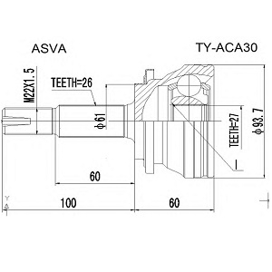  TOYOTA 27x61x26