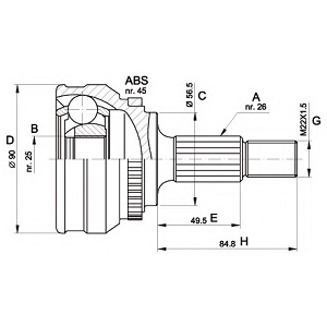  AUDI 100 82-90 (ABS) 26/25 .