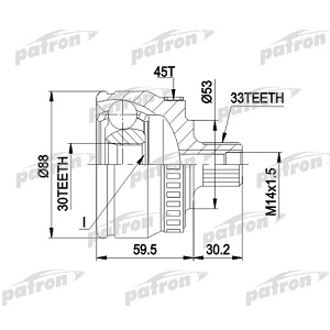  VW PASSAT 96 . 33x53x30 ABS