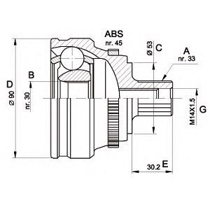  AUDI 80/90 1.6-2.3 88-96 (ABS) 33/30 .