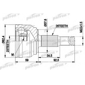  EMPI 87-9117, CHRYSLER: NEON 00-05, PT CR 26x57.7x23  